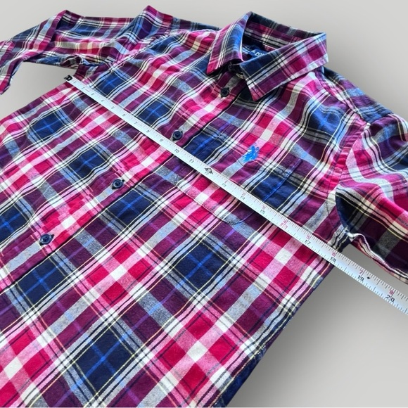 NWOT U.S. POLO ASSN. Blue/Red/White  Plaid Button Down Long Sleeve Shirt - Picture 10 of 16
